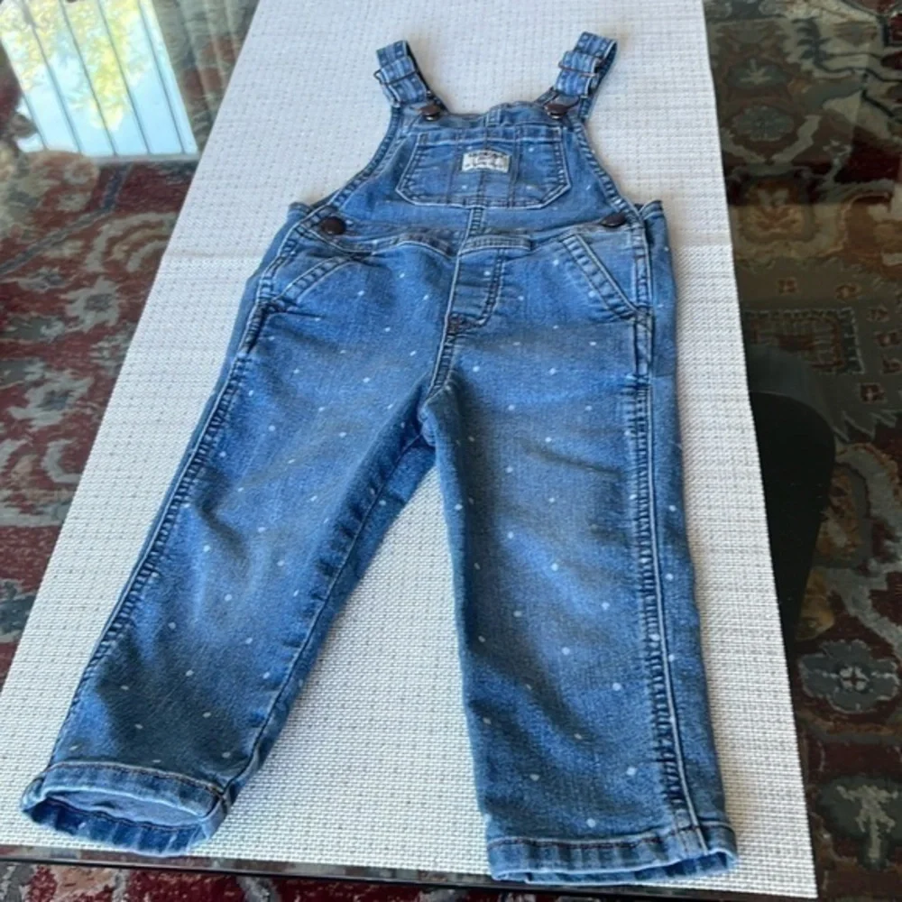 OshKosh B’gosh 4T Polka Dot Denim Overalls